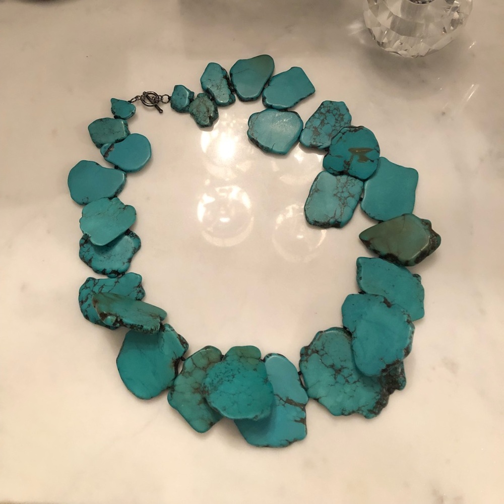 NWOT Statement Turquoise Stone Necklace